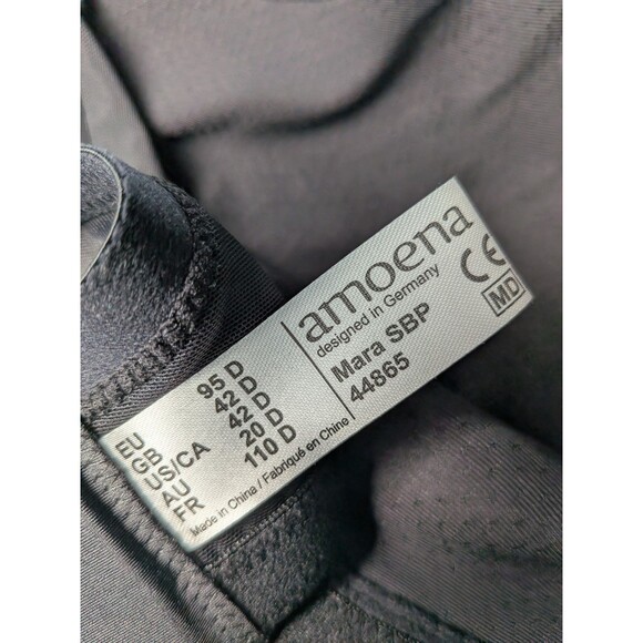 NWT Amoena 42D Mara Non Wired Soft Padded Pocketed Mastectomy Bra - BLACK New - Picture 9 of 12